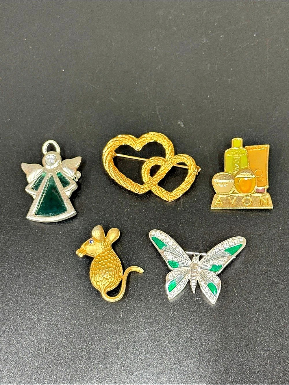 Avon Vintage Brooch Set Gold & Silver